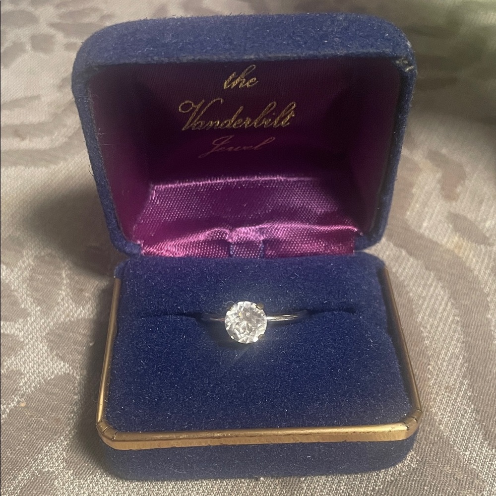 Silver Tone Ring with Clear Stone
